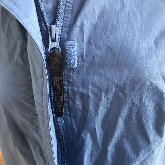REI Full Zip Rain Blue Jacket Coat with Zipped Pocket Women's Size Small - Picture 2 of 10